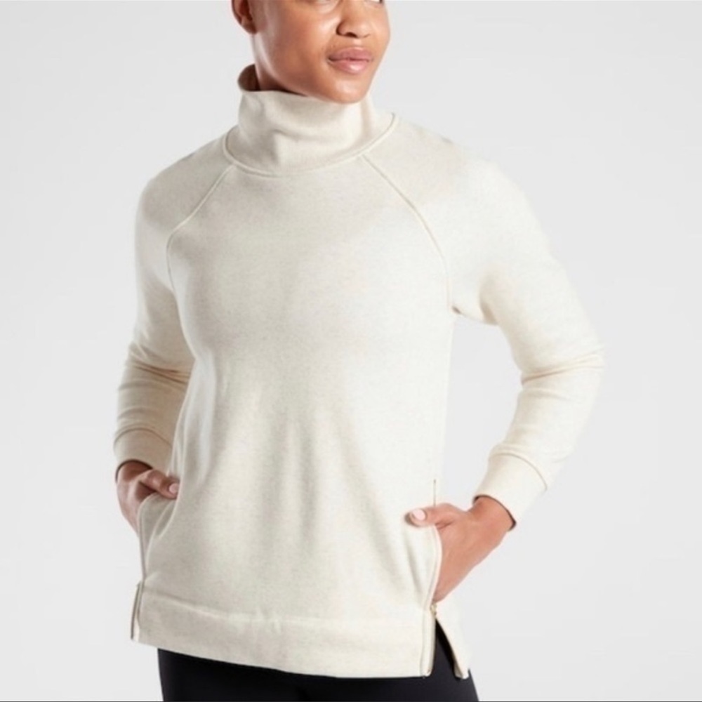 Athleta Cozy Karma Side Zip Funnel Neck Sweatshirt size XS